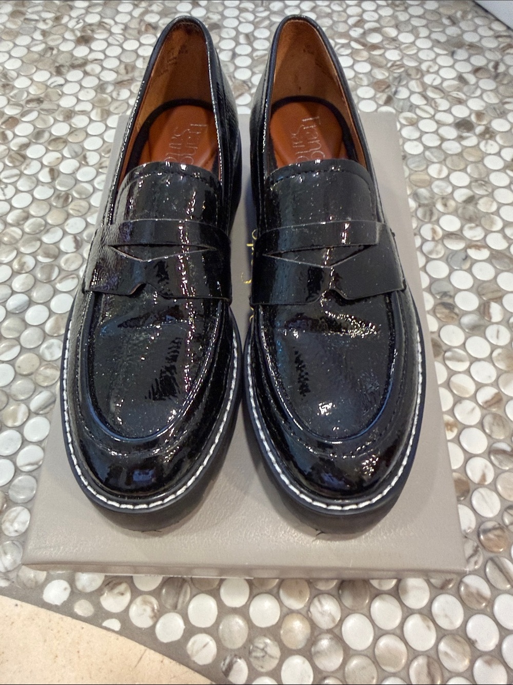 Black Patent Leather Penny Loafers - Franco Sarto, NWOT